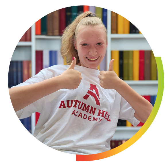 Autumn Hill Academy student giving thumbs up